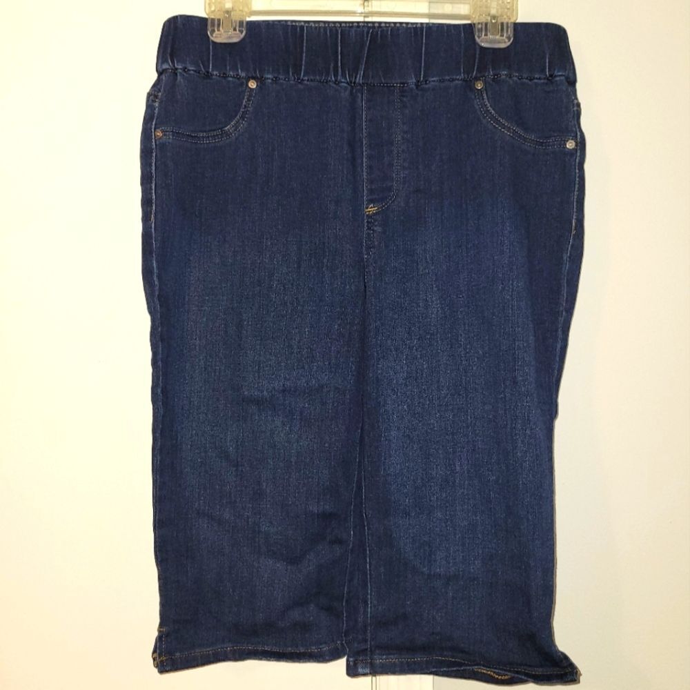 Chico’s Pull On Stretch Jegging Pedal Pusher Capri Pants Size 1 M